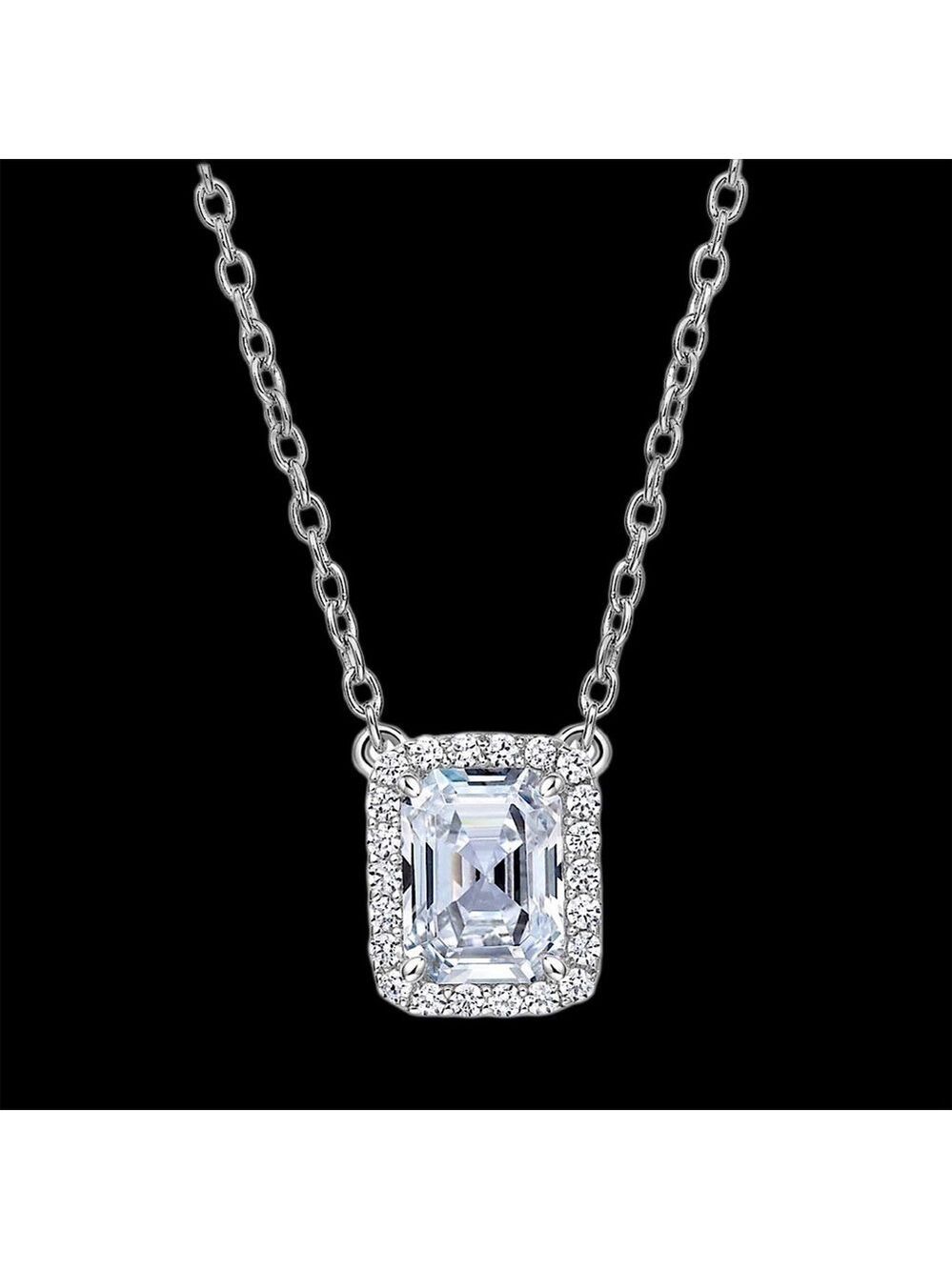NWT LaFonn Platinum Plated Sterling Silver Simulated Diamond Pendant Necklace